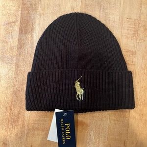Ralph Lauren Polo Black knit hat, new never worn